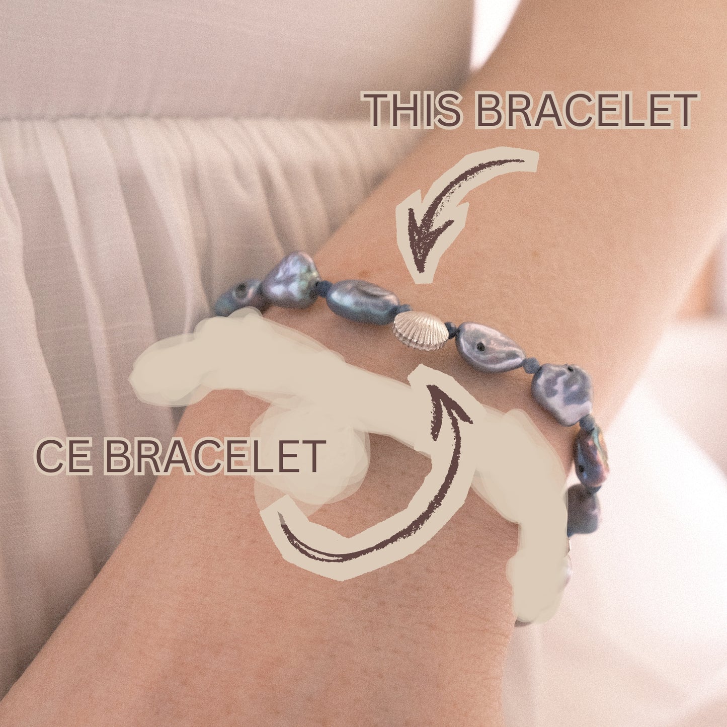 Sodalite and fresh water pearls – Sterling Silver bracelet
