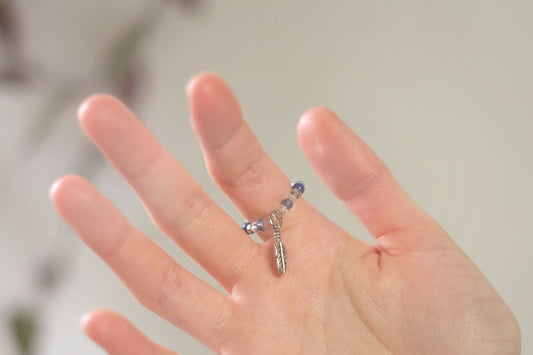 Bague en acier inoxydable avec sodalite