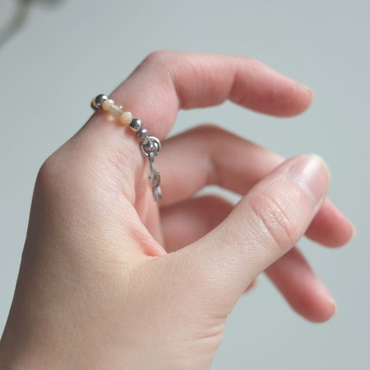 Bague en acier inoxydable avec agate brune