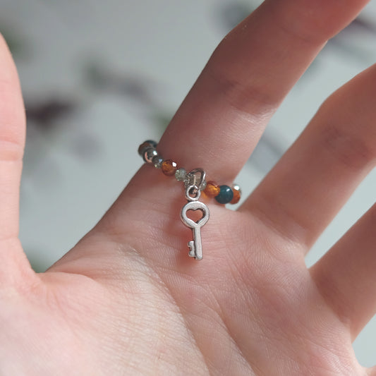 Bague en acier inoxydable Jade et grenat