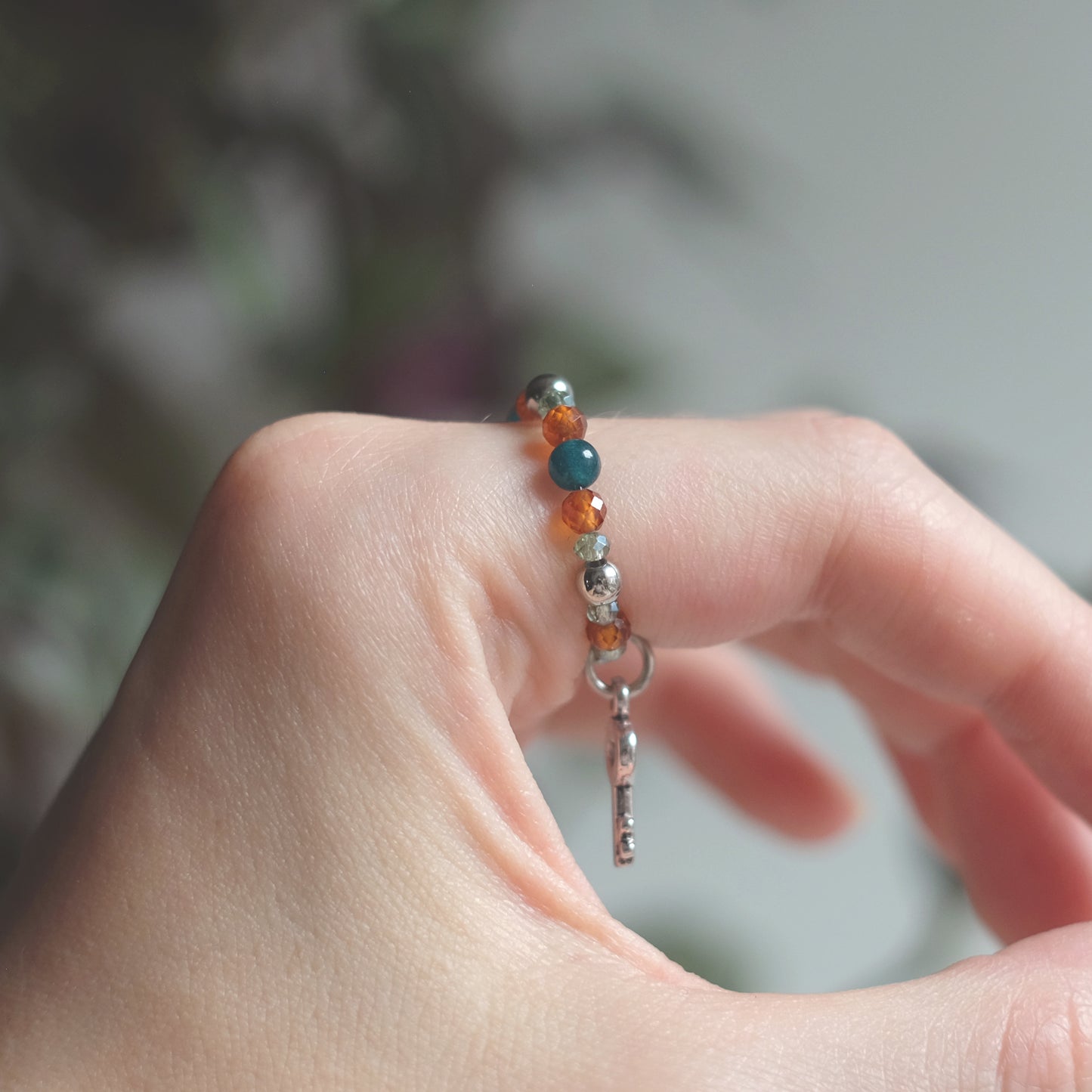Bague en acier inoxydable Jade et grenat