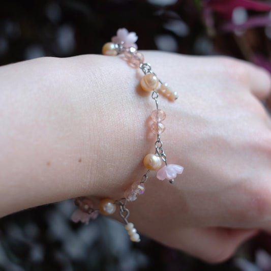 Cherry Blossom Stainless Steel Bracelet