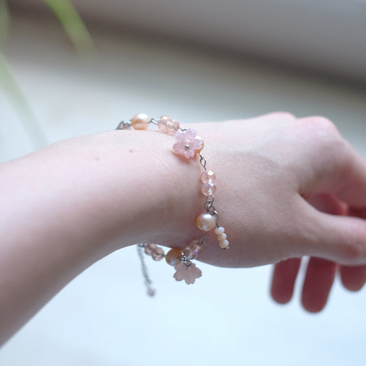 Cherry Blossom Stainless Steel Bracelet