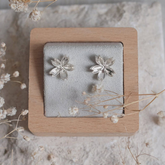 Sakura – Rhodium-Plated 925 Sterling Silver Earrings