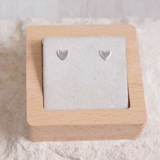 Tiny Heart Earrings – Sterling Silver