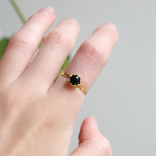 Planètes - jonc en argent sterling plaqué or 24K, onyx