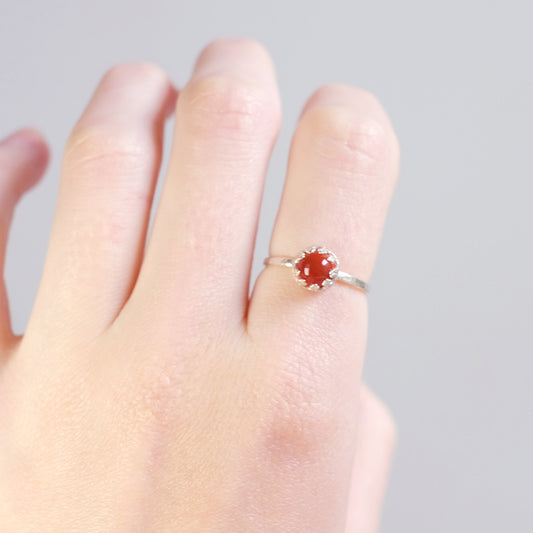 Planets – Sterling Silver Ring with Carnelian