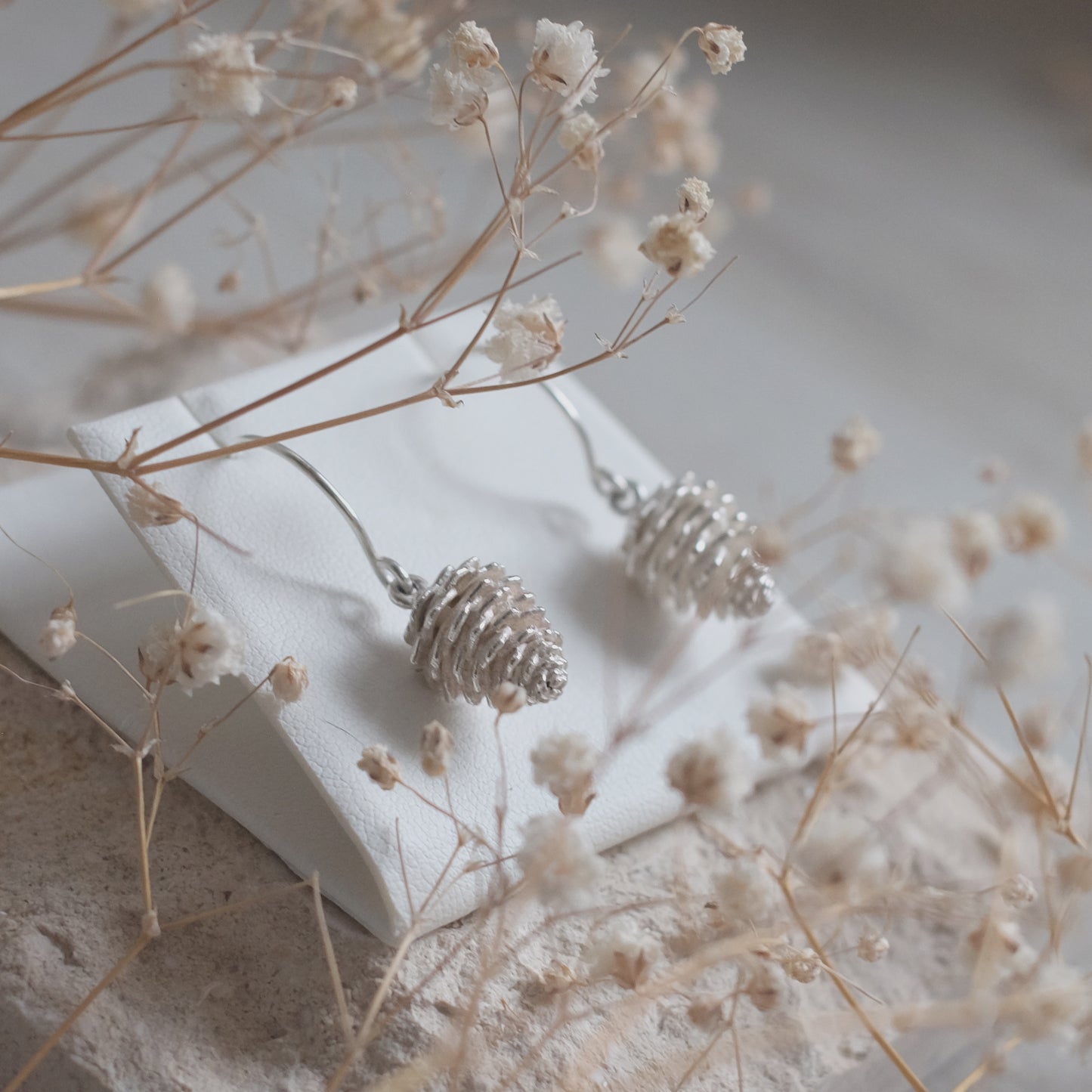 Cocotte – Sterling Silver Pinecone Earrings