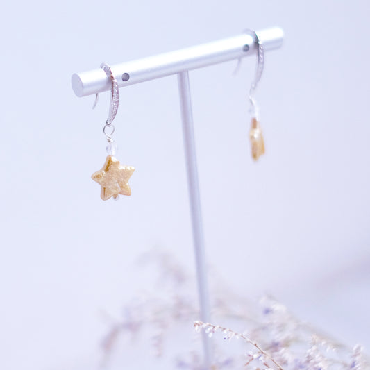 Yellow Starry Pearl Earrings – Sterling Silver