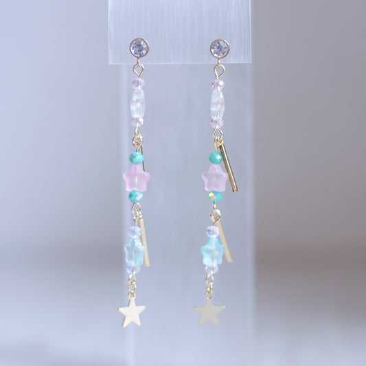 Pastel Stars Earrings – Gold Stainless Steel