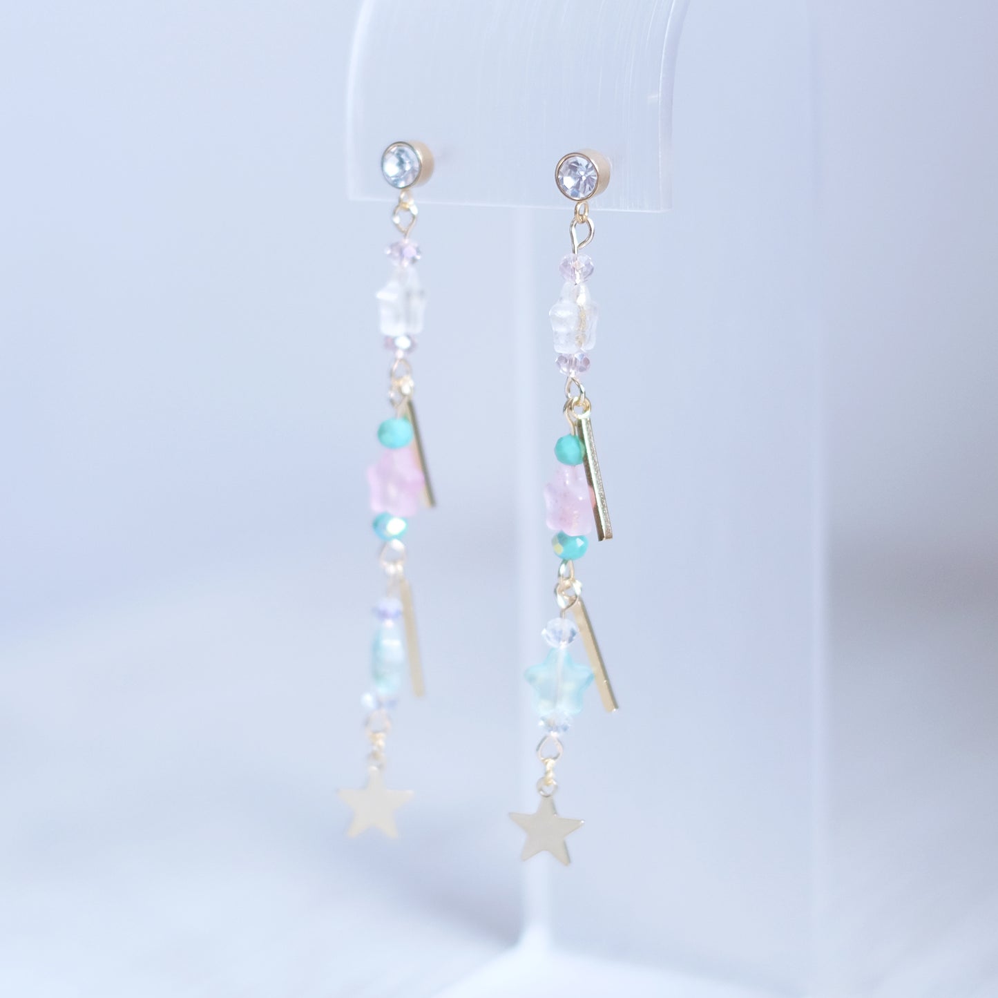 Pastel Stars Earrings – Gold Stainless Steel
