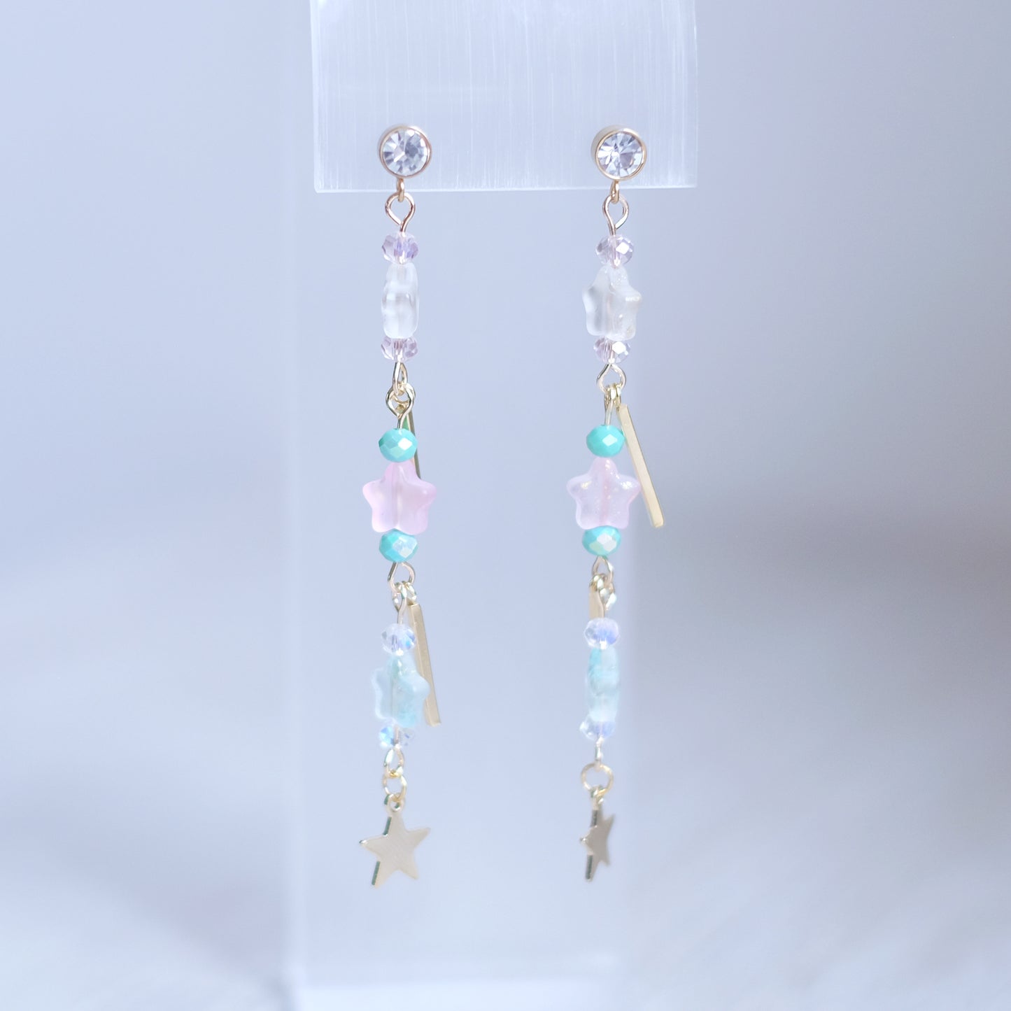 Pastel Stars Earrings – Gold Stainless Steel