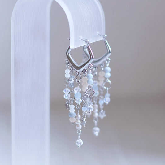 Celestial Chevron Earrings – Silver Stainless Steel