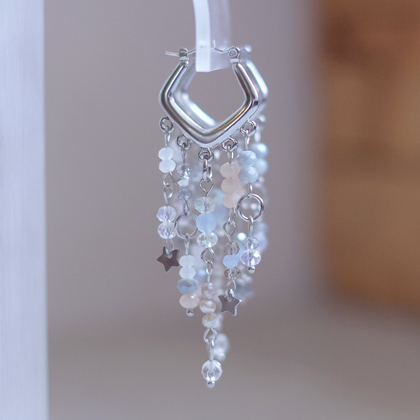 Celestial Chevron Earrings – Silver Stainless Steel