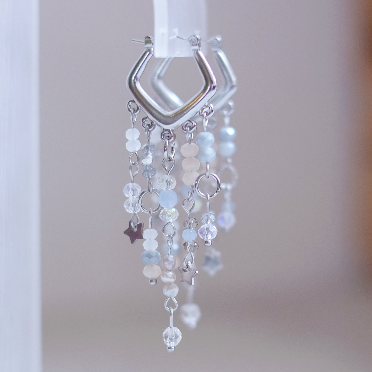 Celestial Chevron Earrings – Silver Stainless Steel