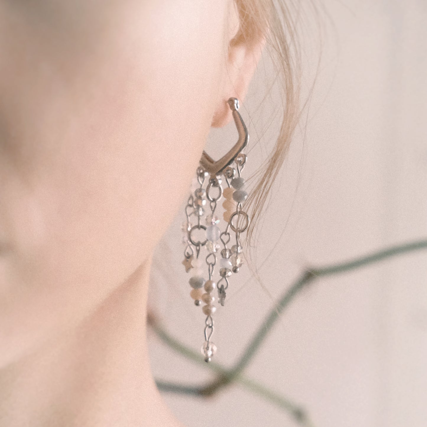 Celestial Chevron Earrings – Silver Stainless Steel