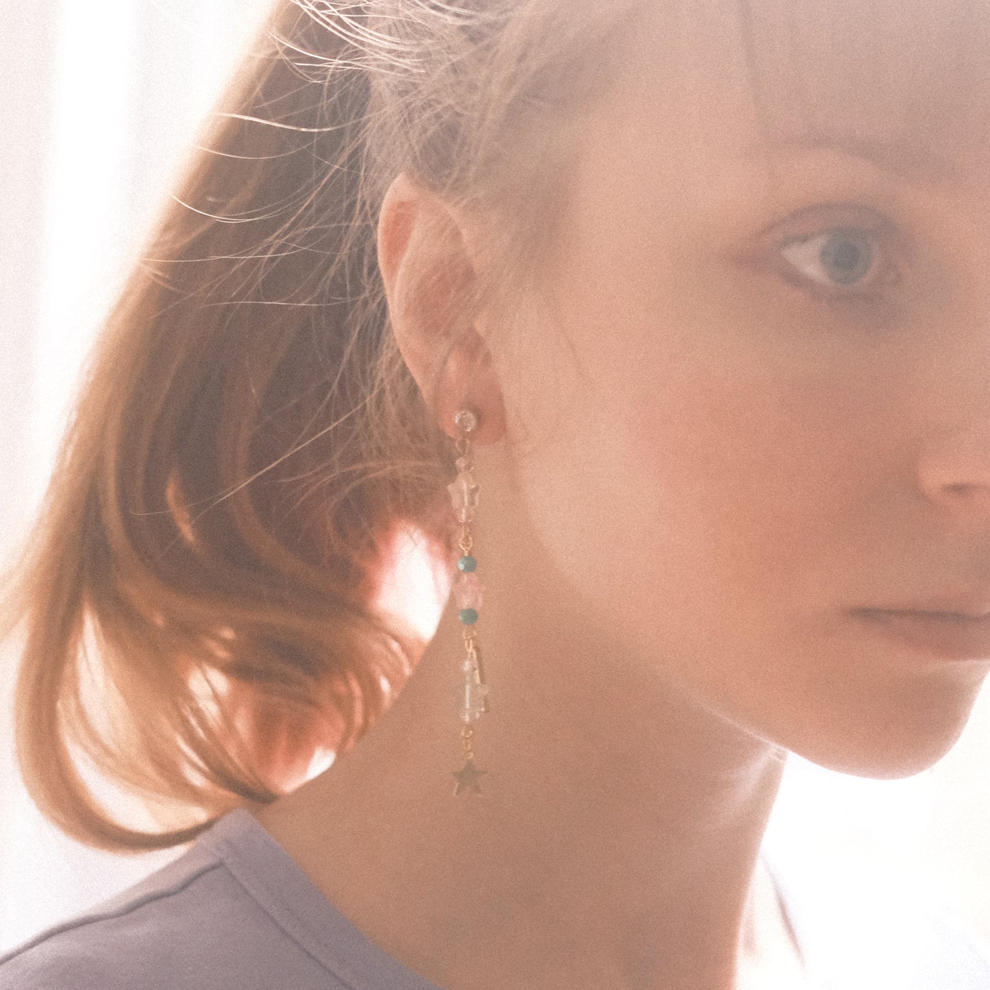Pastel Stars Earrings – Gold Stainless Steel