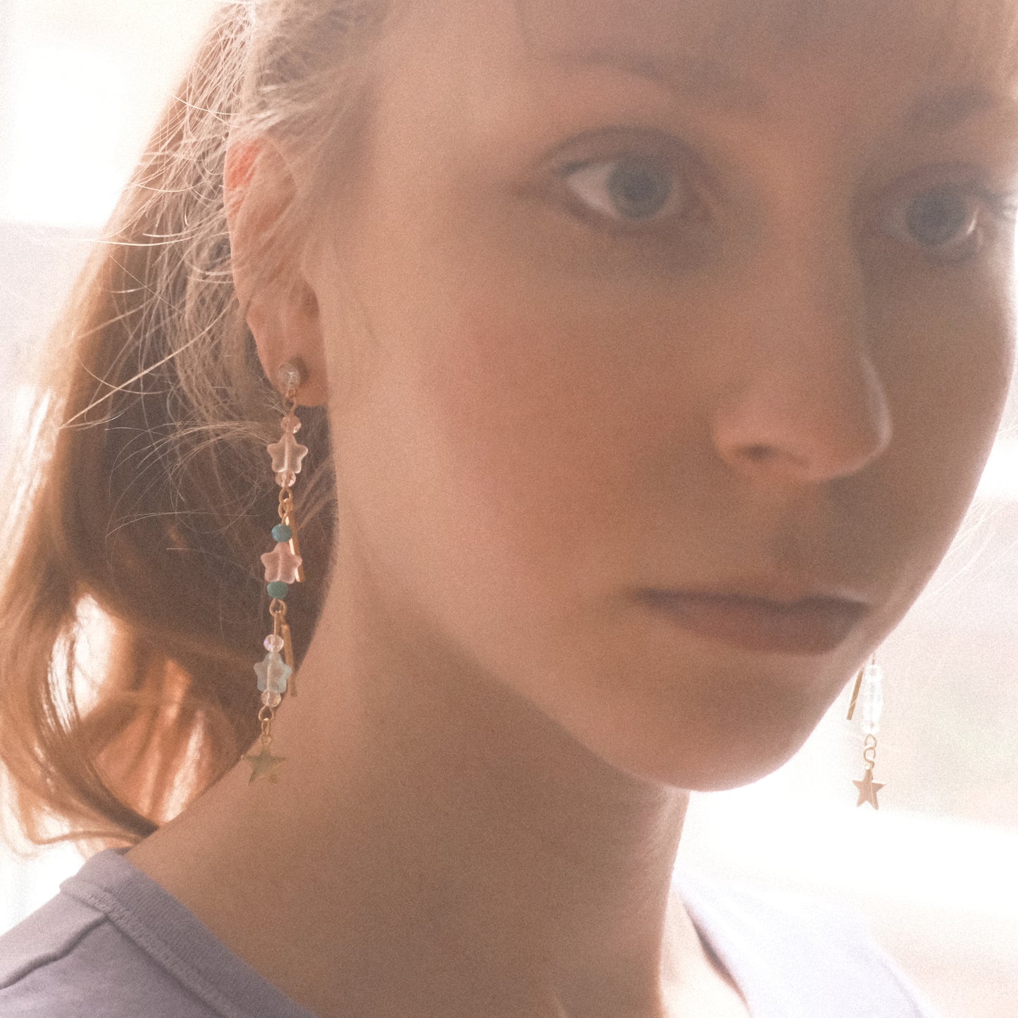 Pastel Stars Earrings – Gold Stainless Steel
