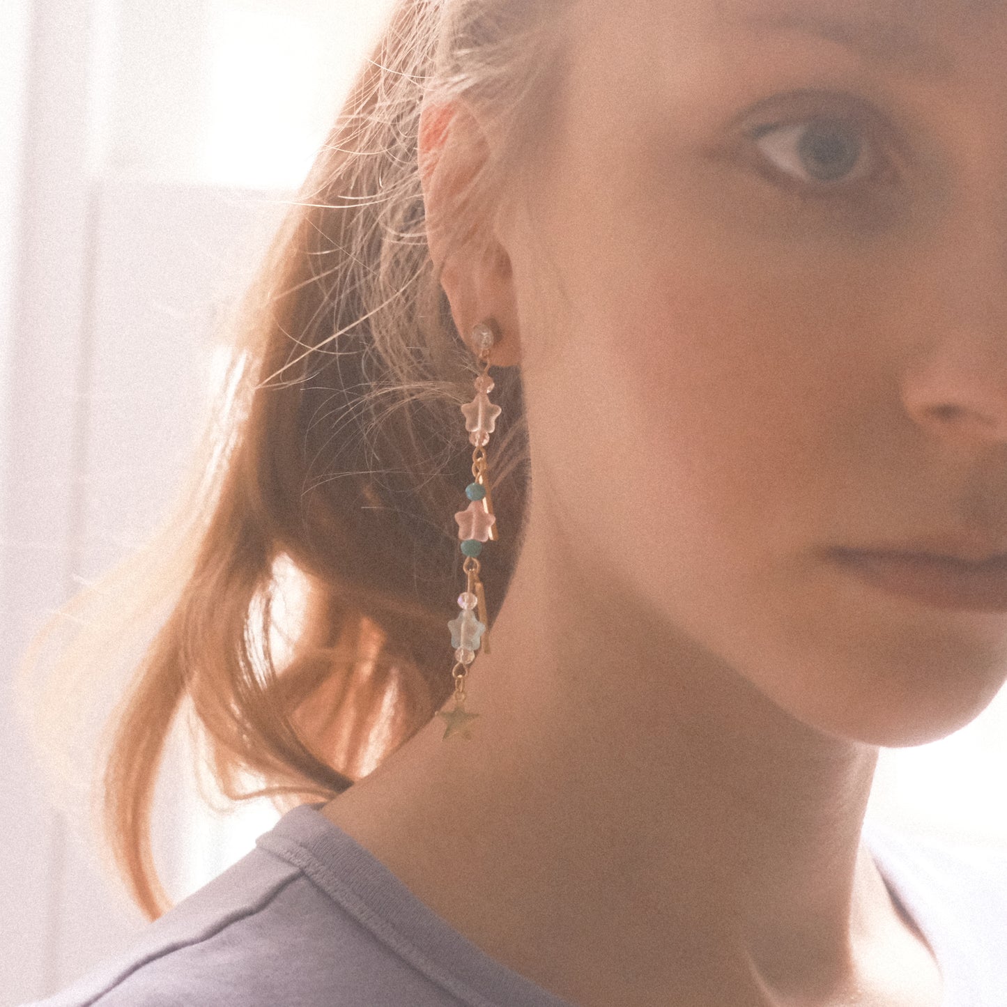 Pastel Stars Earrings – Gold Stainless Steel