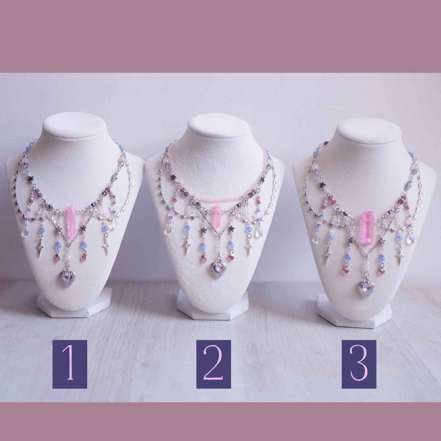 K/DA Ahri-Inspired Necklace Set – Silver Stainless Steel
