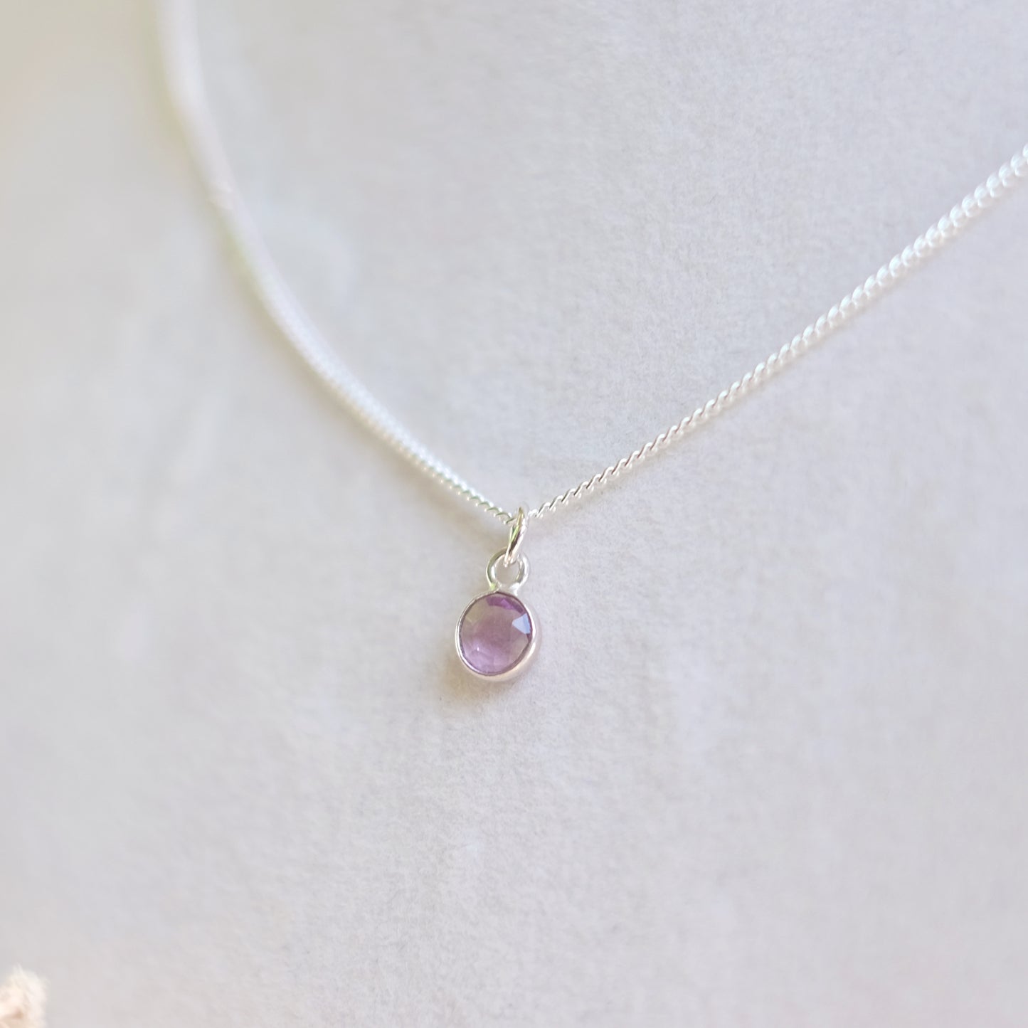 Collier petite améthyste en argent