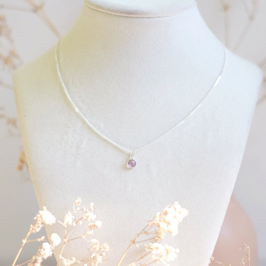 Delicate Amethyst Necklace – Sterling Silver