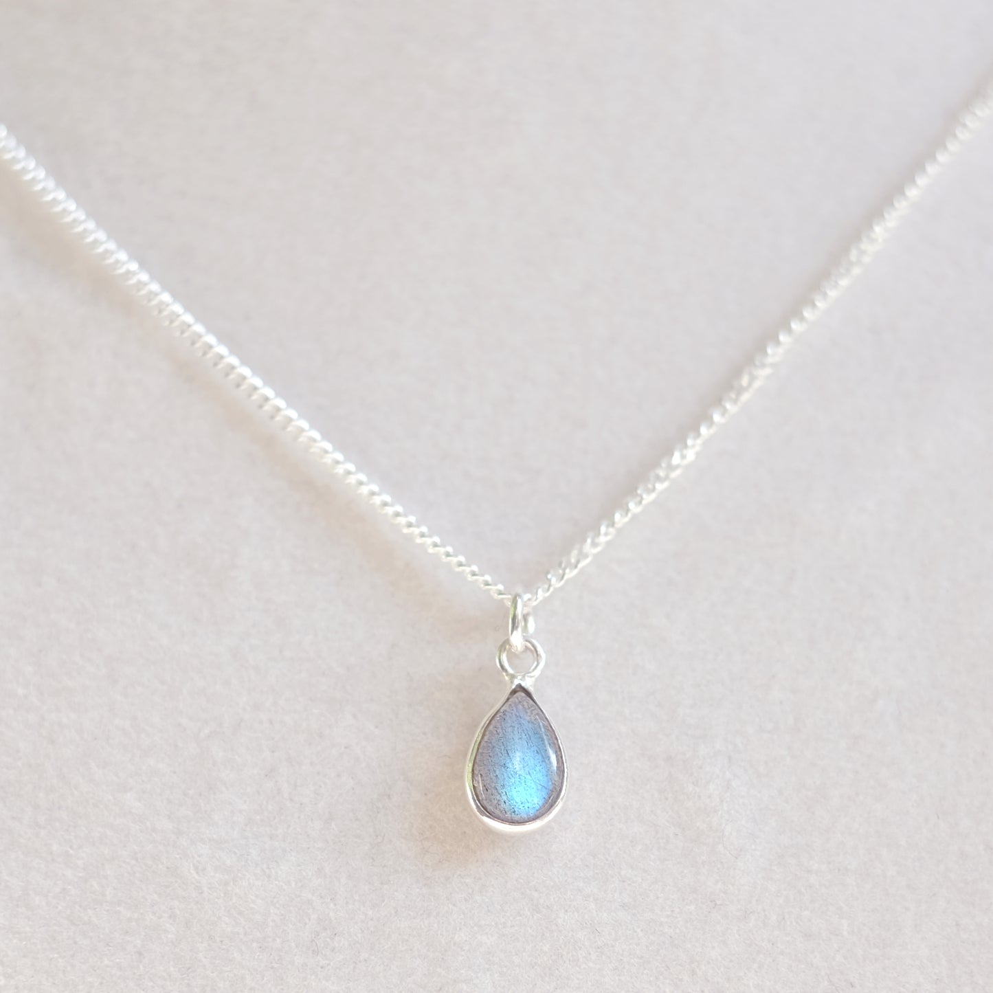 Labradorite Drop Necklace – Sterling Silver