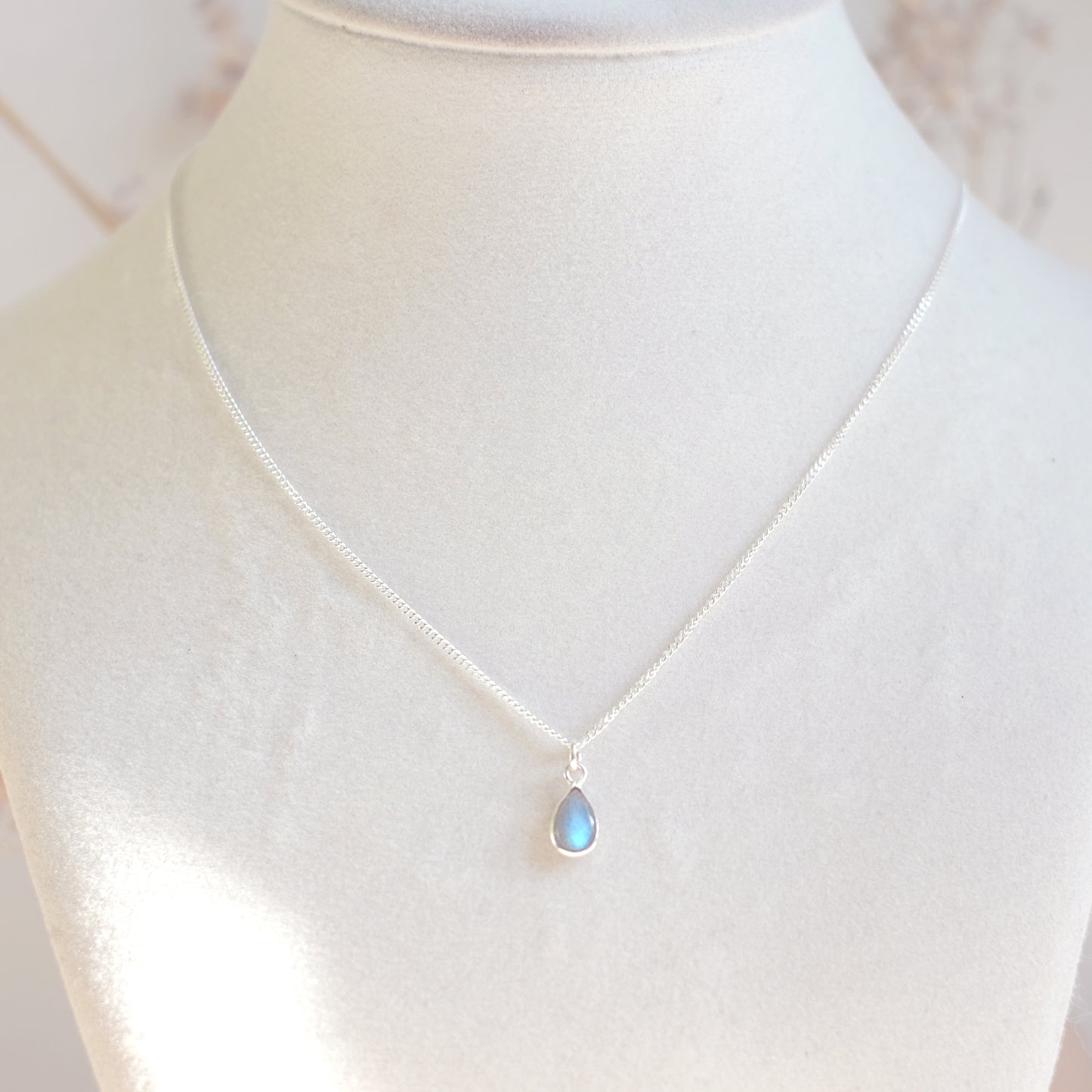 Labradorite Drop Necklace – Sterling Silver