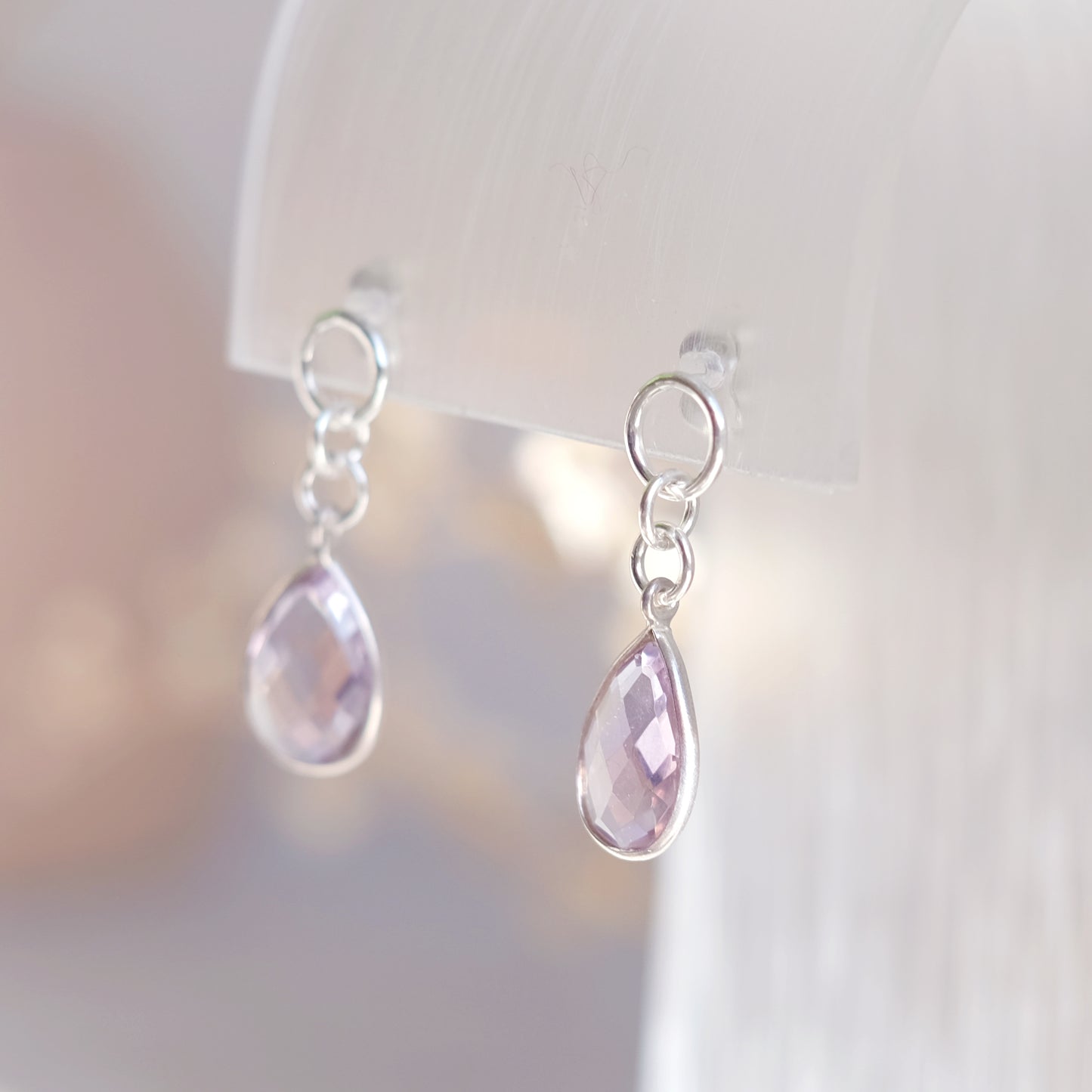 Amethyst Drop Earrings – Sterling Silver
