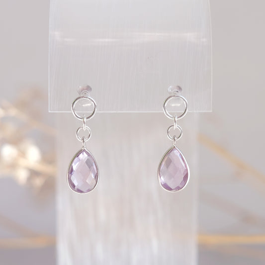 Amethyst Drop Earrings – Sterling Silver