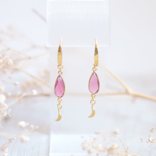 Rose Gold Moon Earrings – 24K Vermeil