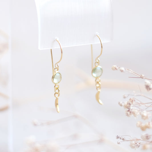 Green Moon Earrings – 24K Gold Vermeil