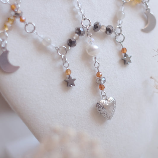 "Moonlit Pearls" Necklace – Stainless Steel
