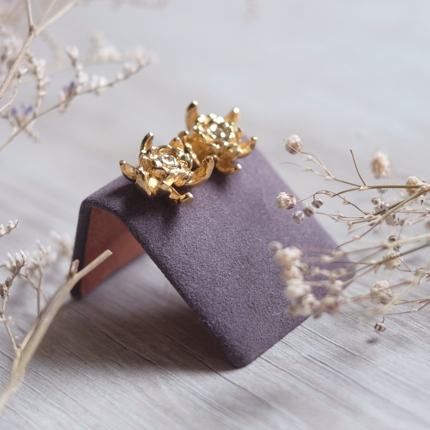 Chrysanthemum – 14K Vermeil Earrings