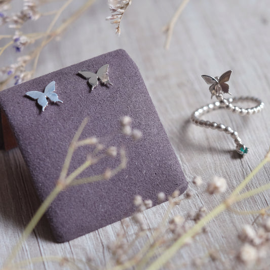 Tiny Butterfly Studs – Sterling Silver