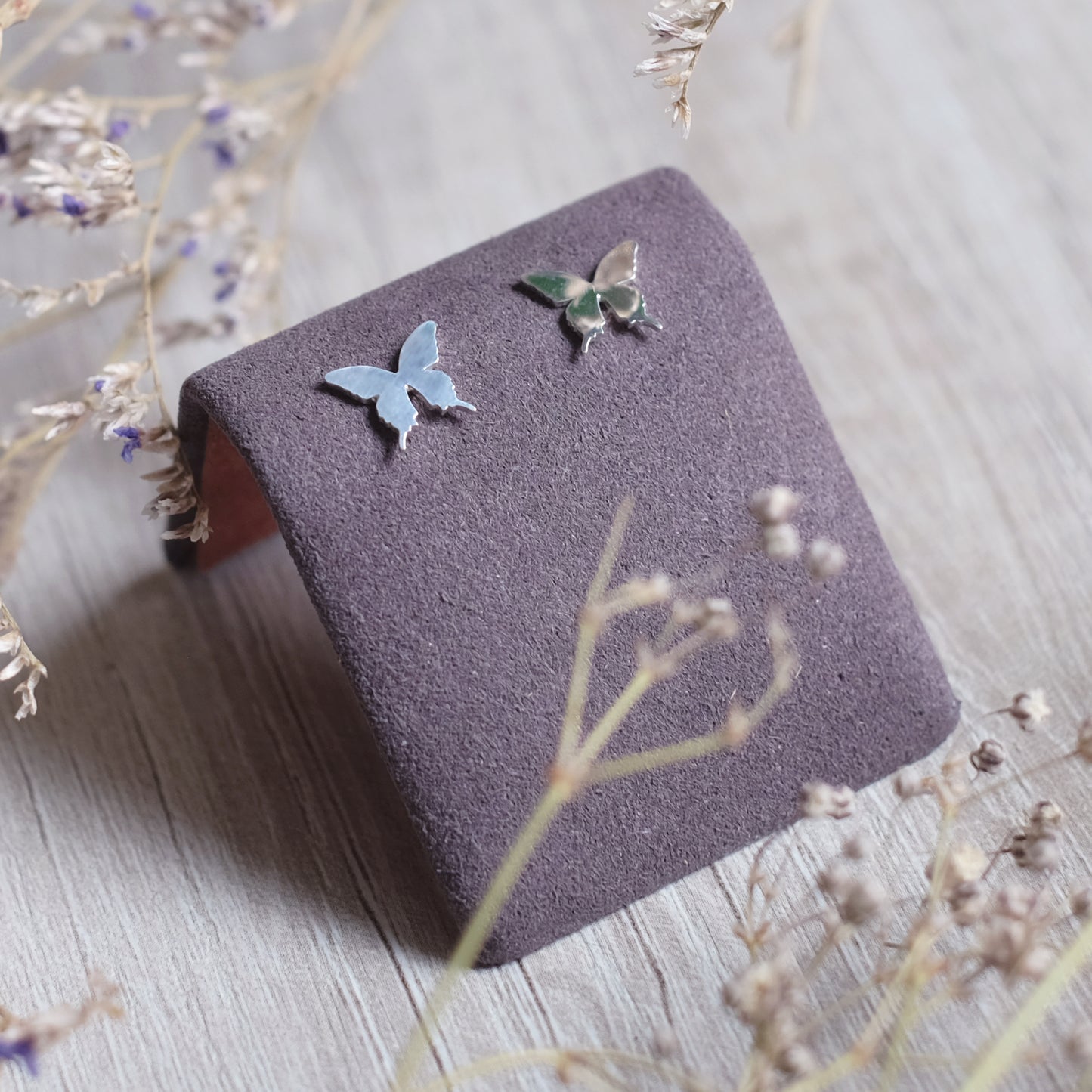 Tiny Butterfly Studs – Sterling Silver