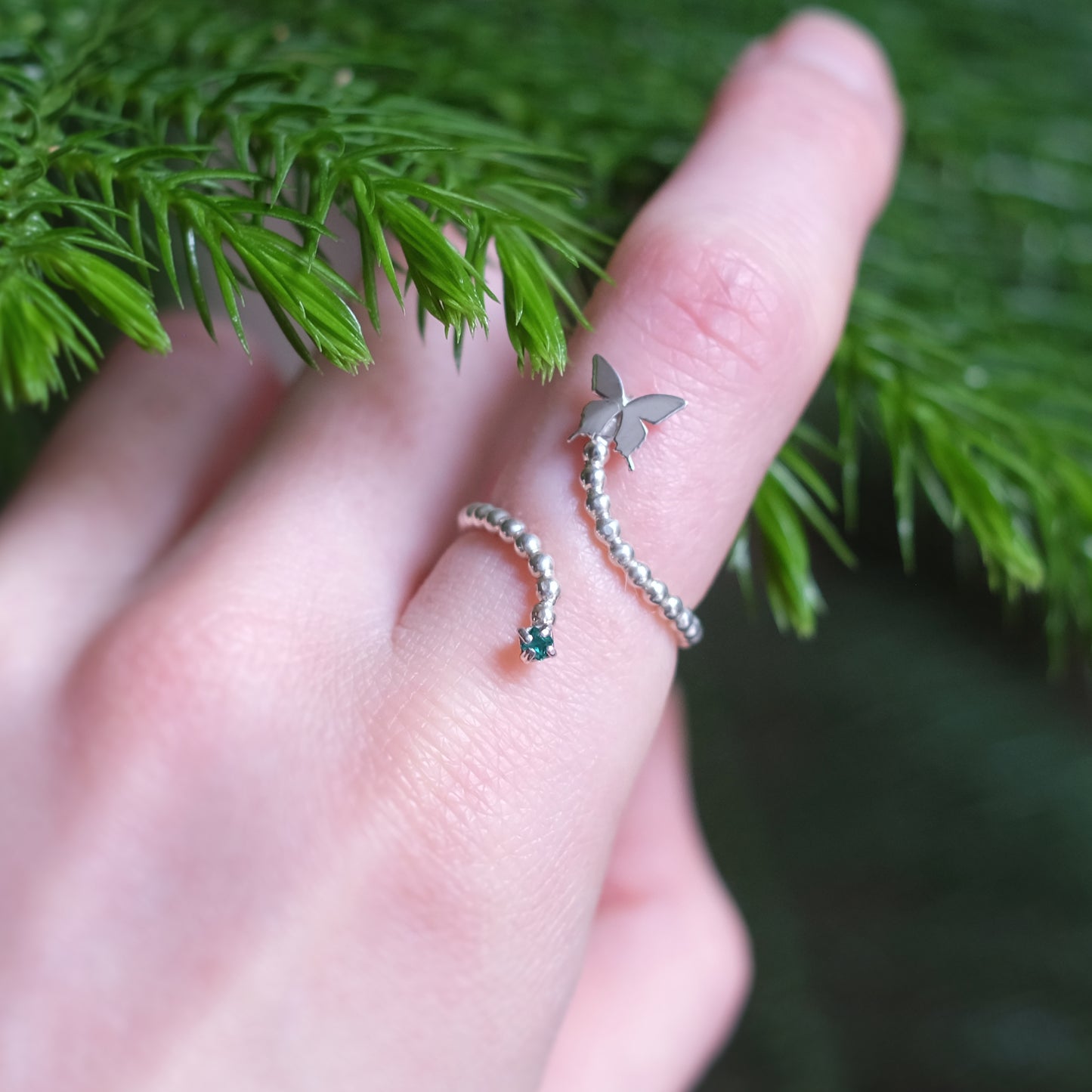 Papillon - bague en argent sterling