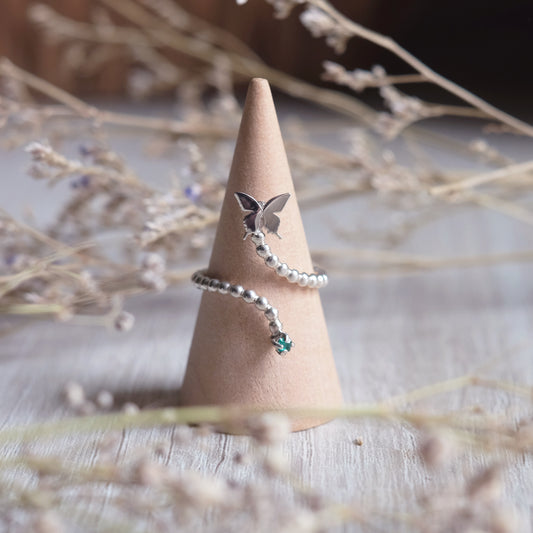 Papillon - bague en argent sterling