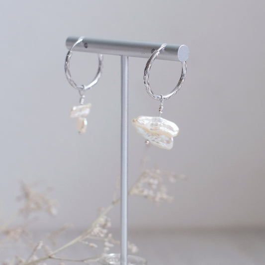 Hoop Sleepers with Freshwater Pearls