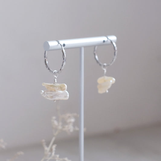 Hoop Sleepers with Freshwater Pearls