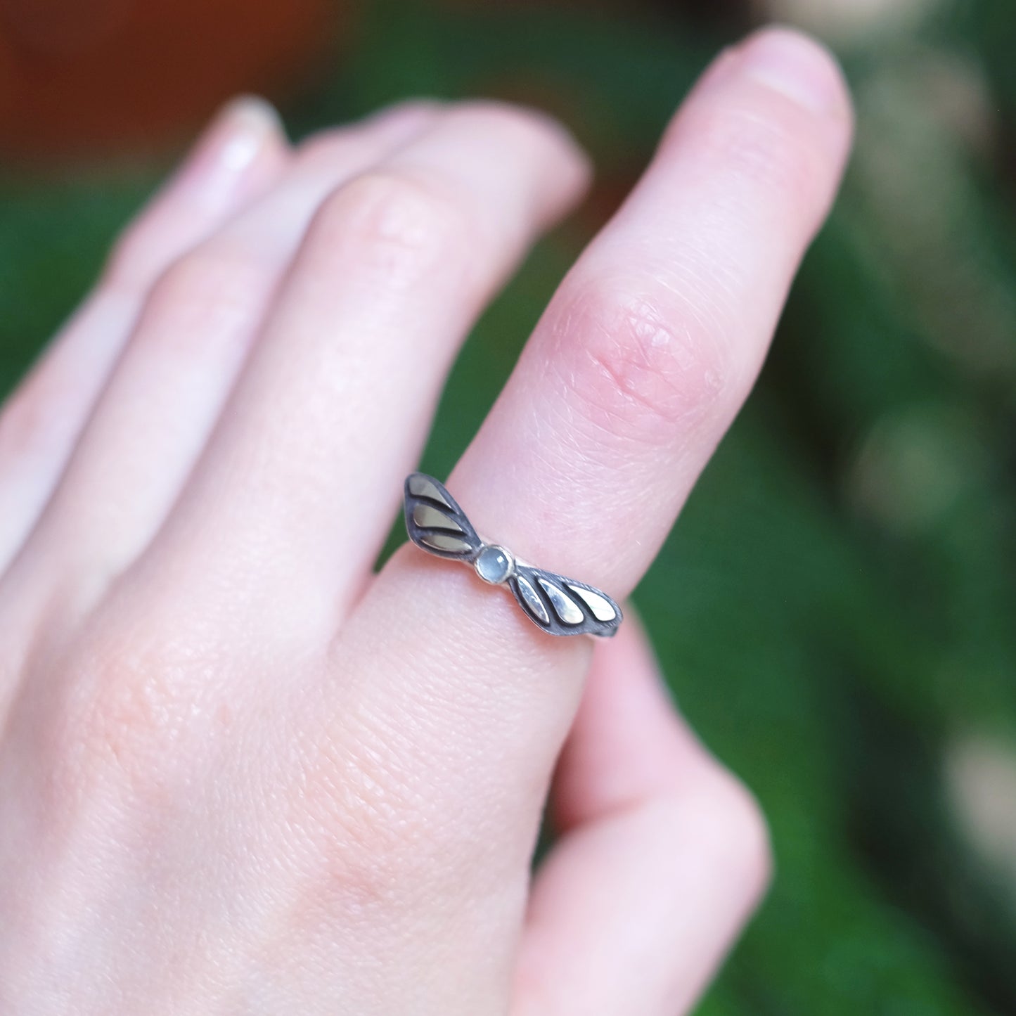 “Navi” Ring with Blue Chalcedony – Size 6.25