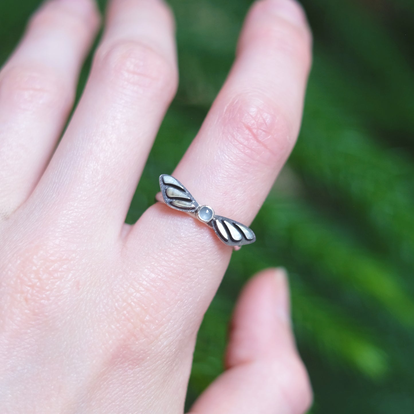 “Navi” Ring with Blue Chalcedony – Size 6.25