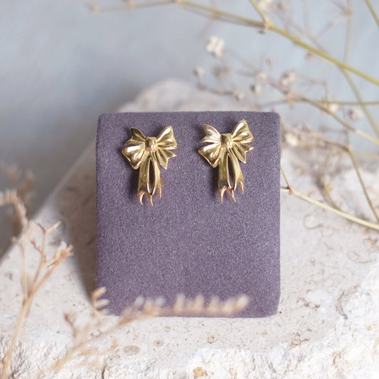 Tiny Bow – 14K Vermeil Earrings