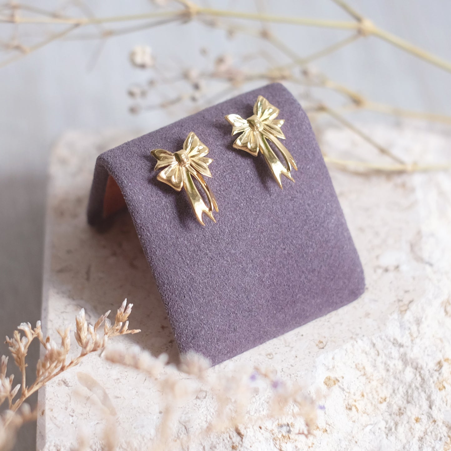 Tiny Bow – 14K Vermeil Earrings