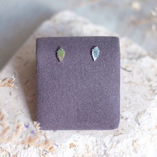 Tiny Birch Leaf Earrings – Sterling Silver