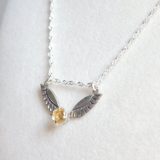 "Golden Snitch" Necklace with Citrine