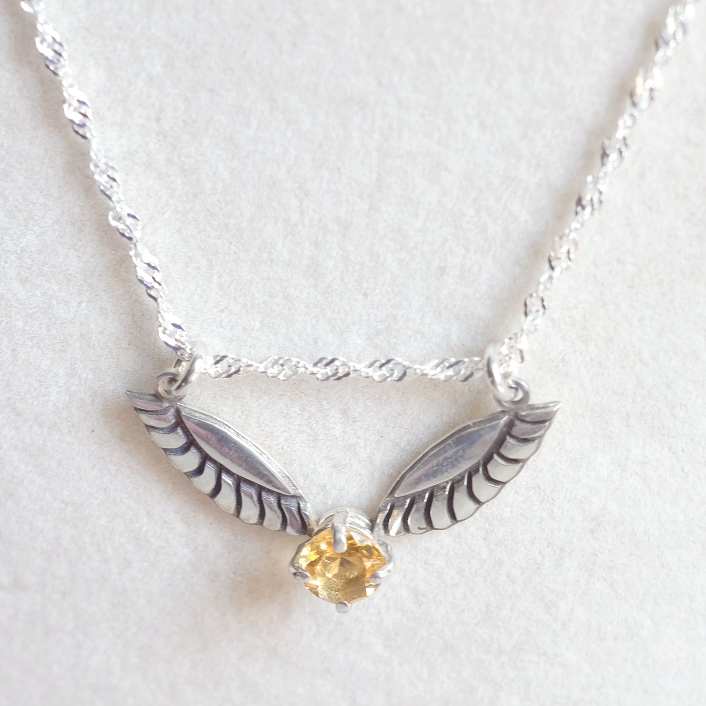 "Golden Snitch" Necklace with Citrine
