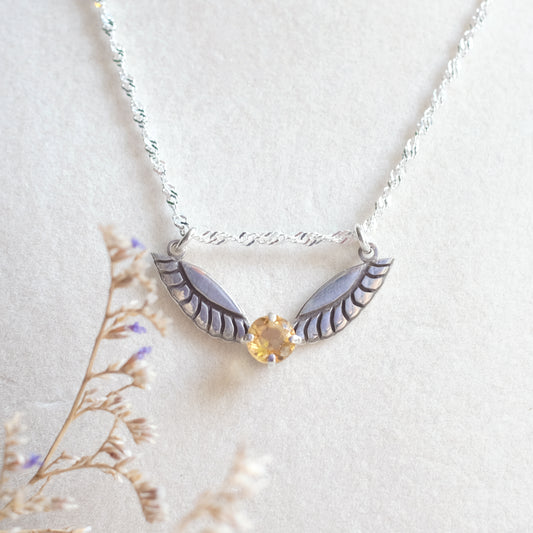 "Golden Snitch" Necklace with Citrine