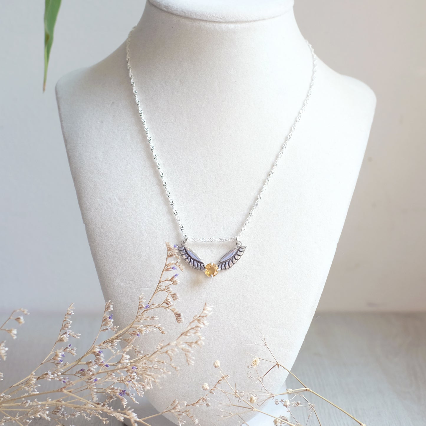 "Golden Snitch" Necklace with Citrine