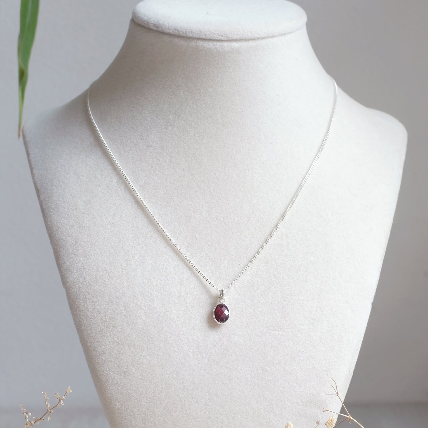 "Rupee" Necklace with Garnet